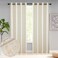 Taisier Home Gold Foil Print Linen Textured Curtains Geometric Dots Pattern Design Curtains for Bedroom Living Room Thermal Insulated Window Treatment 2 Panels 95" L,Off White and Gold Curtains Print