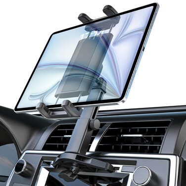 Kolasels Car Tablet Holder CD Slot, [Height Adjustable Arm] Car CD Player Tablet Mount, Universal Car CD Clamp for iPad Pro Air Mini, Galaxy Tabs/Z Fold/Z Flip, iPhone, More 4-12.9" Device