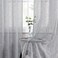 Central Park Gray Sheer Curtain White GEO Cross Embroidery Panels Linen Texture Rod Pocket Window Treatment Drape Sets for Living and Bedroom Farmhouse 108 inches Long, 2 Panels, Grey