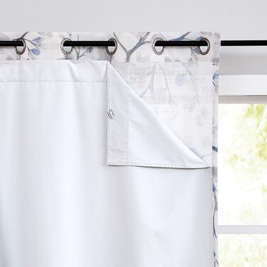 White Full Blackout Window Curtain Liner Panels Rod Pocket Bedroom Drape with 10 Hooks Microfiber Thermal Coating Energy Efficient Window Treatment Sets 2 Panels (W48 x L60 x2 inches, White)