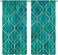 ZhiRain Turquoise Teal Marble Curtains Gold Yellow Mandala Geometric Texture Boho Retro Curtain with Rod Pocket for Bedroom Living Room Decor Drapes Window Treatments 2 Panels Set 42" W X 45" L