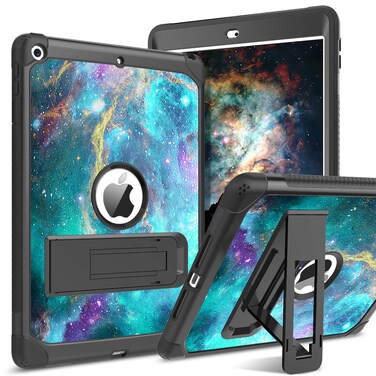 BENTOBEN for iPad 9th Generation Case, iPad 8th Generation Case, iPad 7th Generation Case, iPad 10.2 Case, Glow in The Dark 3 in 1 Shockproof Kickstand Protective Girl Women Boy Cover, Space/Nebula