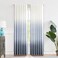Central Park Ombre Window Curtain Panel Linen Gradient Print on Rayon Blend Fabric Backtab Rod Pocket Drapery Treatments for Living Room/Bedroom, Cream White to Indigo Blue, 50" x 108", Set of 2