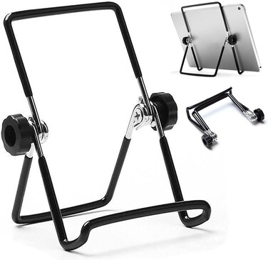 Generic Tablet Holder Stand, Universal Multi-Angle Non-Slip Adjustable Holder Cradle for 9-12.9 inch Tablet PC, Pad (Black)