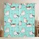 Cat Window Curtains,Cute Pet Theme Blackout Curtains for Kids Teens Girls Youth,White Cat Paw Print Decor Curtains for Bedroom Living Room,Kawaii Animal Kitten Window Treatments 42"x63",2 Panels