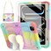 BLOSOMEET Pink Kids Case for iPad Pro 11 Inch M4 with Tempered Glass Screen Protector &amp; Butterfly Stand, Protective Girls Cover for iPad Pro 11 M4 2024 with Shoulder Strap Pencil Holder
