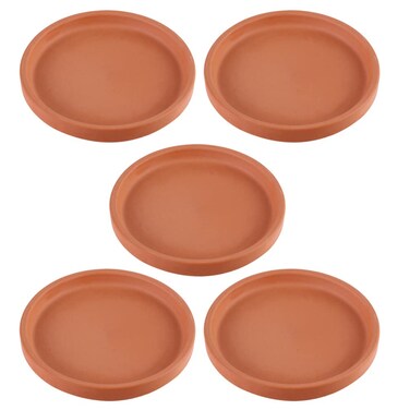 Healeved 5Pcs Terracotta Plant Saucer for Indoors Plant Tray for Pots Round Pot Saucers Terracotta Saucer 3 inch
