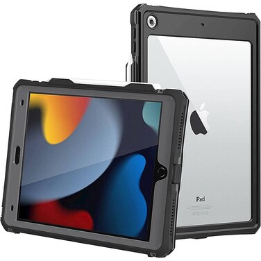 SaharaCase Waterproof Protection Case Cover for Apple iPad 10.2" (9th Generation 2021) [Shockproof Bumper] Heavy Duty Military Tested IP69K Water Resistant Rugged Protection Antislip - Black
