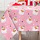AnyDesign Pink Christmas Tablecloth Xmas Tree Santa Claus Rectangle Table Cloth Washable Table Cover for Picnic Dining Table Decor, 60 x 104 Inch