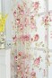 Kolachic Rod Pocket Top Rose Floral Sheer Voile Curtain, Pink Flower Tulle Transparent Window Treatment for Living Room Bedroom Glass Door, 54 by 96 Inch Each, 1 Set of 2 Panels &acirc;&euro;&brvbar;
