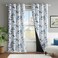 Beauoop Floral 100% Blackout Curtains 96 Inches Long 2 Panels for Bedroom Living Room Navy Blue and White Flower Patterned Room Darkening Thermal Soundproof Grommet Window Treatments Drapes, 52X96