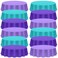 Amylove 12 Pcs Mermaid Tablecloth Blue Purple Princess Tablecloths Disposable Mermaid Plastic Round Table Covers for Birthday, Baby Shower, Wedding and Ocean Themed Party Decorations 84 Inch