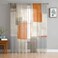 Orange Sheer Curtains 84 Inch Length 2 Panels Set, Orange and Gray Kitchen Curtains Rod Pocket Semi Sheer Drapes for Bedroom Living Room, Voile Window Treatment Abstract Graffiti Curtains Decor