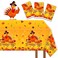 3Pcs Thanksgiving Tablecloths-Happy Thanksgiving Turkey Plastic Table Covers Fall Maple Leaves Pumpkin Thanksgiving Table Decoration