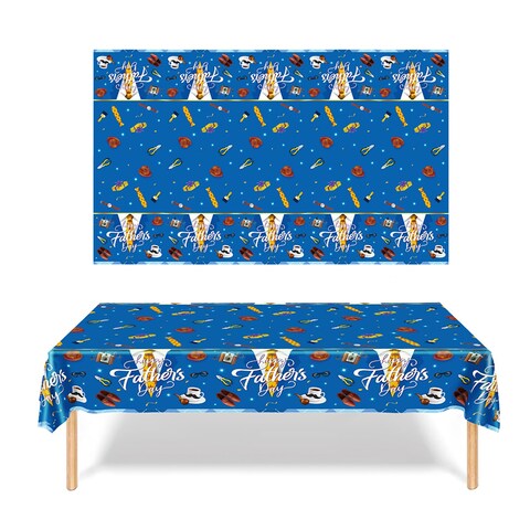 Totelux Fathers Day Decoration Tablecloth Plastic Blue Table Cloth Disposable Happy Fathers Day Table Cover for Kitchen Dining Home Outdoor Party Supplies (51 x 86&acirc;&euro;&trade;&acirc;&euro;&trade;)