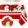 3 Pieces Christmas Plastic Tablecloth Poinsettia Rectangle Tablecloth Stain Resistent Tablecloth Oval Disposable Christmas Tablecloth Red Christmas Tablecloth for Christmas Home Decor, 54 x 71 Inch