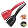 2 in 1 Flipper Spatula with tongs - Nylon Easy Grip Flip Spatula for Hash browns, Burgers, Steaks, French Toast, Omelets, Pancakes - Non-Stick Head, Ergonomic Handle, Withstands High Temperatures