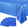 Tudomro 6 Pack Table Cover Bulk Blue Foil Tablecloth Iridescence Plastic Tablecloths Foil Shiny Disposable Laser Rectangle Table Cloths for Party Birthday Wedding Holiday Home Decorations, 54 x 108