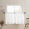 Home Queen White Waffle Bathroom Window Curtains, Water Repellent Rod Pocket Short Kitchen Drapes for Small Window, 2 Panels, 36 X 24 Each