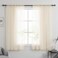 HUTO Peach Cream Beige Sheer Curtains 84 Inches Long Rod Pocket Ivory Sheer Voile Window Treatment Drapes Curtains for Living Room Bedroom,2 Panels 52 by 84 Inch Length