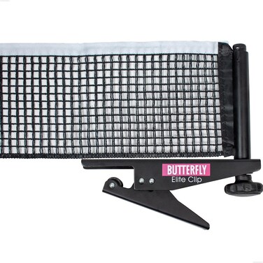 Butterfly Elite Table Tennis Table Clip Net Set &acirc;&euro;&ldquo; Replacement Net Set for Table Tennis Tables &acirc;&euro;&ldquo; Net Set Includes All The Necessary Parts to Replace an Old Net, Black (ELCLNS)