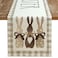 ARKENY Happy Easter Table Runner 13x36 Inches,Bunny Rabbit Spring Holiday Farmhouse Burlap Buffalo Plaid Indoor Table Decorations for Home AT381-36