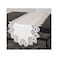 White Jacquard Peacock Tail European Lace Table Runner, Dresser Scarf, Wedding D&Atilde;&copy;cor (16Wx53L)