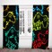 DOTOOMA 82x84 Inches Neon Gamepad Game Window Curtains Start Play Teen Boys Modern Gaming Video GameRoom Bedroom Living Room Decorations Home Window Treatments Drapes 2 Panel