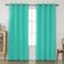 KEQIAOSUOCAI Turquoise Blackout Curtains 84 Inches Long for Living Room - Grommet Room Darkening Thermal Insulated Teal Green Curtain Drapes for Kids Nursery Bedroom, 2 Panels Sets, 52W x 84L