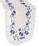 Embroidered Delft Blue Onion Flower Table Runner, Dresser Scarf, Doily (15Wx34L)