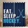 Feelyou Ice Hockey Darkening Drapes Hockey Sports Event Curtain for Bedroom Women Men Blue Eat Sleep Hockey Window Curtains Winter Sports Hobby Decor (2 Panels&iuml;&frac14;&OElig; 52 x 84 Inch) Window Treatments