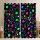 Kawaii Glitter Stars Curtains &amp; Drapes Rainbow Glowing Star Curtains Psychedelic Space Cosmos Blackout Curtains 84Wx84L Colorful Neon Light Star Bedroom Curtains Girls Cute Window Treatments