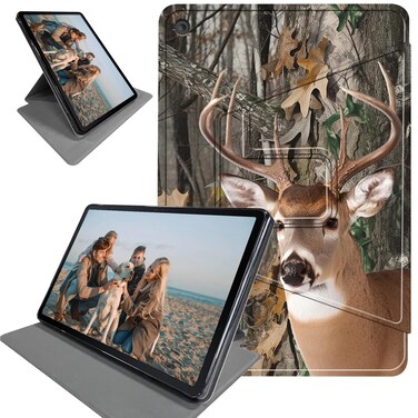 360 Degree Rotation Portable Case for Samsung Galaxy Tab A8 10.5 2022, Lightweight TPU with Auto Sleep/Wake Cover for Galaxy A8 10.5 Inch Tablet SM-X200/X205/X207, Forest Deer