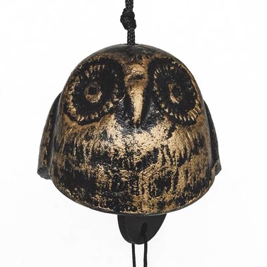 Oavand Owl Japanese Traditional Lucky Small Wind Chimes for Outside, Iwachu Cast Iron Bless Temple Wind Bell Memorial and Sympathy Wind Chimes Indoor Garden Bell, Patio, Balcony&iuml;&frac14;&circ;Retro owl&iuml;&frac14;&permil;