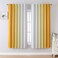 MIUCO Blackout Curtains &amp; Drapes for Bedroom Living Room 63 Inch Length Yellow and White Room Darkening Ombre Curtains Rod Pocket &amp; Back Tab Curtains Thermal Insulated Light Blocking 2 Panels Set