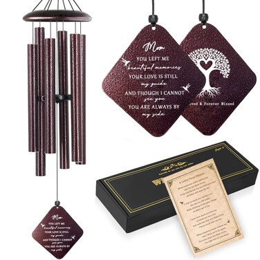 Doopeer Sympathy Gifts for Loss of Mom, 32" Memorial Wind Chimes for Loss of Mother, Windchimes for Loss of Mother, Condolence Bereavement Gifts for Loss of Mother, in Memory of Mom (Bronze)