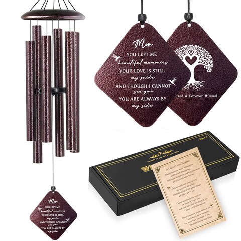 Doopeer Sympathy Gifts for Loss of Mom, 32&quot; Memorial Wind Chimes for Loss of Mother, Windchimes for Loss of Mother, Condolence Bereavement Gifts for Loss of Mother, in Memory of Mom (Bronze)