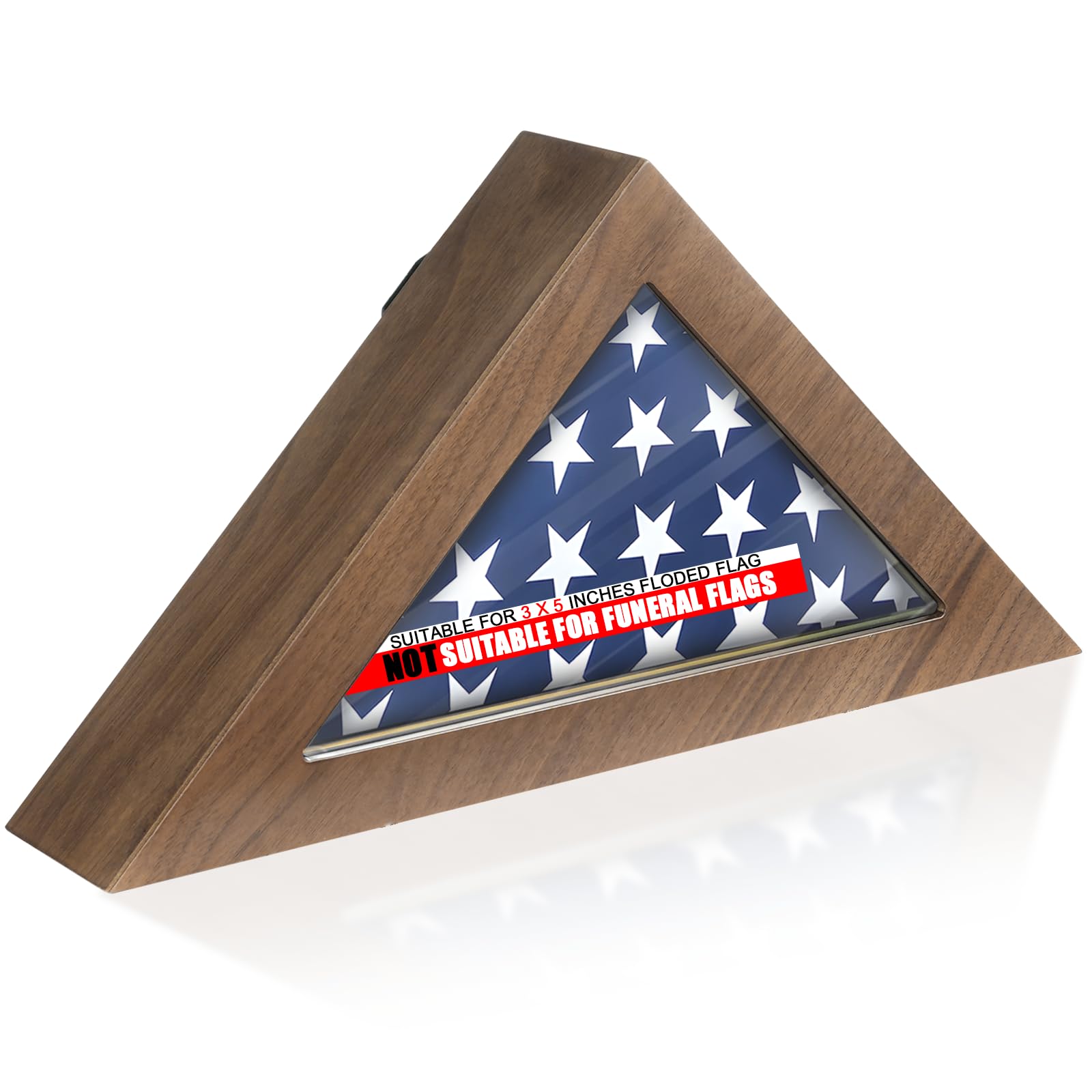 Triangular Flag Box Buy Flag Box Display Case for Small American Flag, Wooden 3' x 5 ...