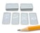 ChangThai Design Very Tiny 1&Acirc;&frac14;" Long White Rectangle Ceramic Serving Tray 10 Pieces Set - Miniature Tableware Plate Crockery Cutlery Kitchenware Handmade Mini Porcelain Decorative Collectible Gifts