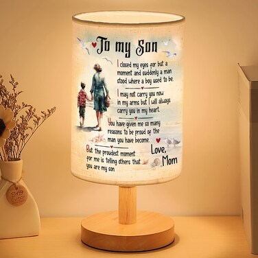 Son Lamp Gifts for Son from Mom, Happy Birthday Gift to My Adult Son Christmas Gifts, Son Birthday Gifts, Valentine Gifts Mother Son Table Lamp TNT7