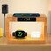 HQOBZX Wooden Bedside Table Lamps for Bedroom with Wireless Charger, LED Desk Lamp with USB Charging Port, 3 Night Light Modes Dimmable Touch Bedside Lamps with Alarm Clocks for Home Office