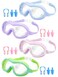4 Packs Adult Swim Goggles Anti Fog UV Protection No Leak Pool Goggles Wide Vision Swimming Goggles with Soft Silicone Gasket Macaron Colors Swimming Glasses with Ear Plugs Nose Clip Set for Women Men