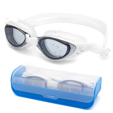 ESAVIA Swimming Goggles Anti Fog Under Water Swim Goggles Glasses for Men Women Water Proof with Clear Lens (White)