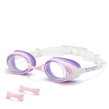 ESAVIA Nearsighted Swim Goggles for Kids -2.0D to -5.0D,Anti Fog Shortsighted Swimmg Glasses No Leaking,Suit for Child 4-14 Years, -4.5