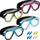 4 Pack Adult Swim Goggles with Nose Cover - Pool Goggles Swim Mask with Swimming Earplugs Set - Anti-Fog Nose Goggles with Fabric Strap - Diving Mask Youth Goggles with Nose Cover