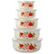 5Pcs Enamel Bowls with Lids Ice Cream Salads Prepared Bowls Metal Prep Bowls Sugar Candy Nesting Food Storage Food Container Bowl 5 pieces