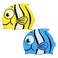 2Packs Kids Cartoon Fish Swim Caps Children Elastic Swimming Hats Silicone Swimming Caps for Girls and Boys Waterproof Stretchy Swim Bathing Caps Keep Hair Clean Dry (1*Blue and 1*Yellow)