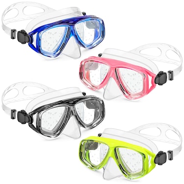 4 Packs Kids Swim Goggles with Nose Cover Kids Diving Swim Mask Swimming Goggles No Leaking Clear Waterproof Snorkel Goggles for Teenager Youth Junior