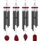 Tatuo 4 Pcs Memorial Wind Chimes 28 Inch Wooden Sympathy Wind Chimes DIY Sympathy Gift for Father's Day Loss of Loved One Bereavement with 6 Aluminum Tube for Indoor Outdoor(Black, Simple Style)
