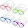 4 Pcs Kids Swim Goggles with Nose Cover Anti Fog Kids Snorkel Swimming Goggles No Leaking 180 Wide Clear View Tempered Glass Scuba Diving Mask for Girls Boys Youth Age 6-14